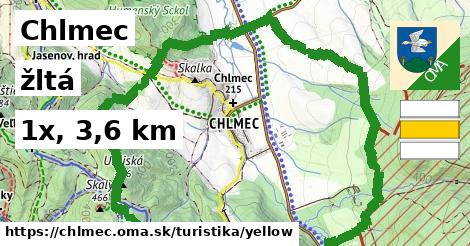 Chlmec Turistické trasy žltá 