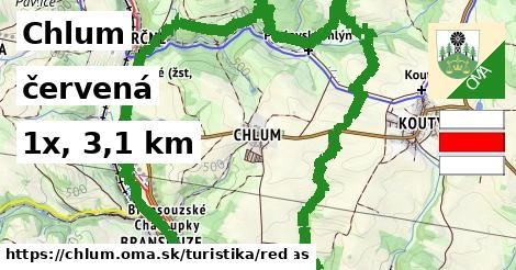 Chlum Turistické trasy červená 