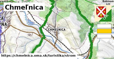 Chmeľnica Turistické trasy strom 