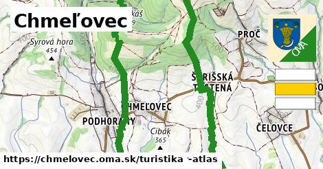 Chmeľovec Turistické trasy  