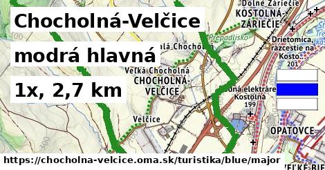 Chocholná-Velčice Turistické trasy modrá hlavná