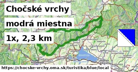 Chočské vrchy Turistické trasy modrá miestna