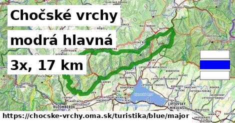 Chočské vrchy Turistické trasy modrá hlavná