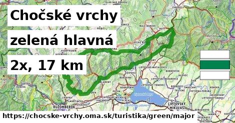 Chočské vrchy Turistické trasy zelená hlavná