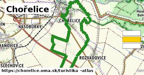 Chořelice Turistické trasy  