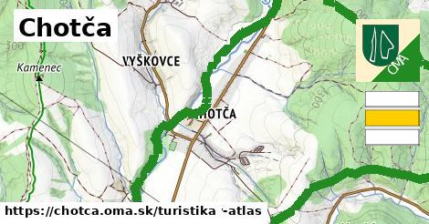 Chotča Turistické trasy  