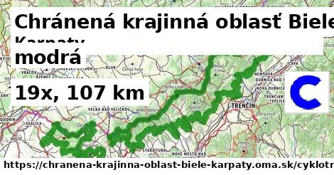 Chránená krajinná oblasť Biele Karpaty Cyklotrasy modrá 
