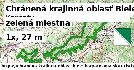 Chránená krajinná oblasť Biele Karpaty Turistické trasy zelená miestna