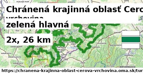 Chránená krajinná oblasť Cerová vrchovina Turistické trasy zelená hlavná