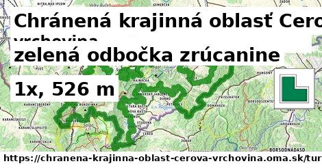 Chránená krajinná oblasť Cerová vrchovina Turistické trasy zelená odbočka zrúcanine