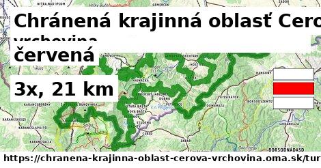 Chránená krajinná oblasť Cerová vrchovina Turistické trasy červená 