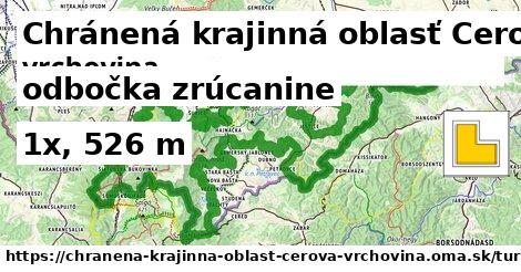 Chránená krajinná oblasť Cerová vrchovina Turistické trasy odbočka zrúcanine 