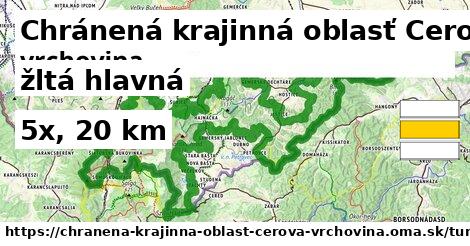 Chránená krajinná oblasť Cerová vrchovina Turistické trasy žltá hlavná