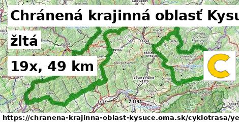 Chránená krajinná oblasť Kysuce Cyklotrasy žltá 