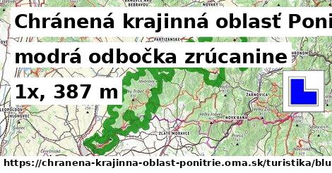 Chránená krajinná oblasť Ponitrie Turistické trasy modrá odbočka zrúcanine