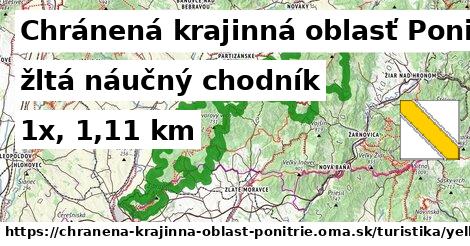 Chránená krajinná oblasť Ponitrie Turistické trasy žltá náučný chodník