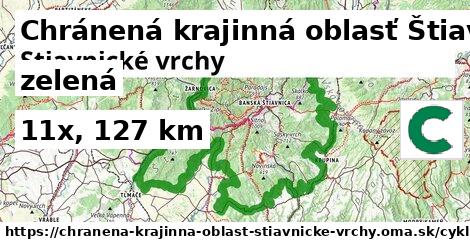 Chránená krajinná oblasť Štiavnické vrchy Cyklotrasy zelená 