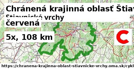 Chránená krajinná oblasť Štiavnické vrchy Cyklotrasy červená bicycle