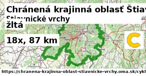 Chránená krajinná oblasť Štiavnické vrchy Cyklotrasy žltá 