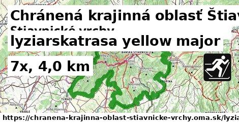 Chránená krajinná oblasť Štiavnické vrchy Lyžiarske trasy žltá hlavná