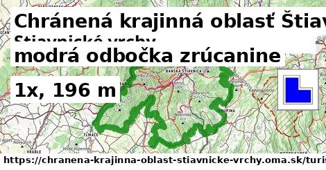 Chránená krajinná oblasť Štiavnické vrchy Turistické trasy modrá odbočka zrúcanine
