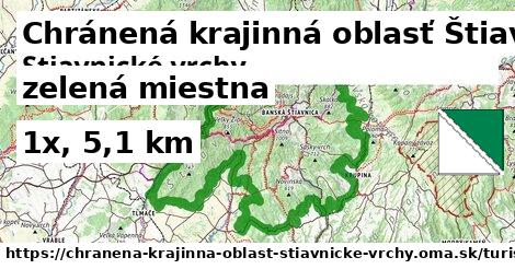 Chránená krajinná oblasť Štiavnické vrchy Turistické trasy zelená miestna