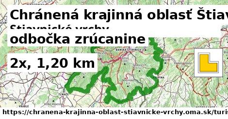 Chránená krajinná oblasť Štiavnické vrchy Turistické trasy odbočka zrúcanine 