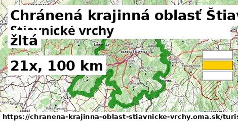 Chránená krajinná oblasť Štiavnické vrchy Turistické trasy žltá 