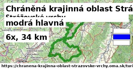 Chráněná krajinná oblast Strážovské vrchy Turistické trasy modrá hlavná