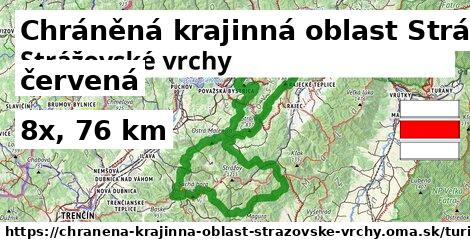 Chráněná krajinná oblast Strážovské vrchy Turistické trasy červená 