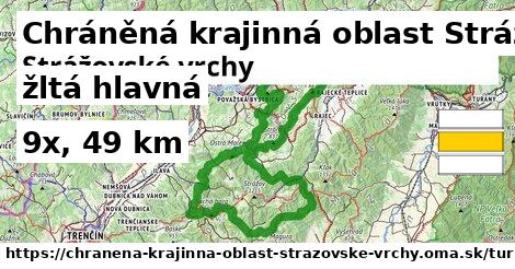 Chráněná krajinná oblast Strážovské vrchy Turistické trasy žltá hlavná
