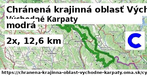 Chránená krajinná oblasť Východné Karpaty Cyklotrasy modrá bicycle