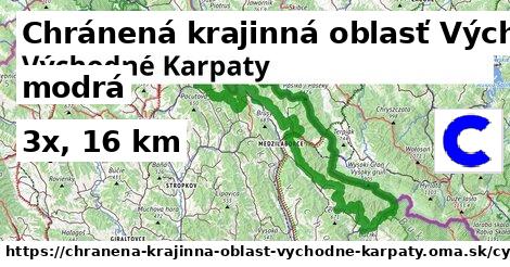 Chránená krajinná oblasť Východné Karpaty Cyklotrasy modrá 