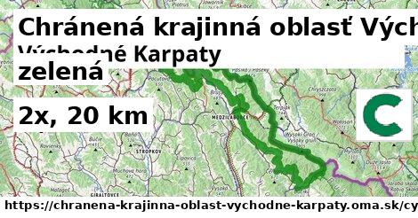 Chránená krajinná oblasť Východné Karpaty Cyklotrasy zelená 