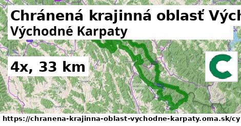 Chránená krajinná oblasť Východné Karpaty Cyklotrasy  