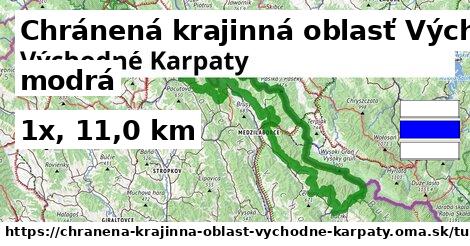 Chránená krajinná oblasť Východné Karpaty Turistické trasy modrá iná