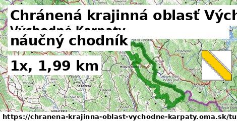 Chránená krajinná oblasť Východné Karpaty Turistické trasy náučný chodník 
