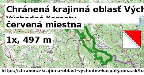 Chránená krajinná oblasť Východné Karpaty Turistické trasy červená miestna