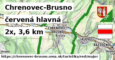 Chrenovec-Brusno Turistické trasy červená hlavná