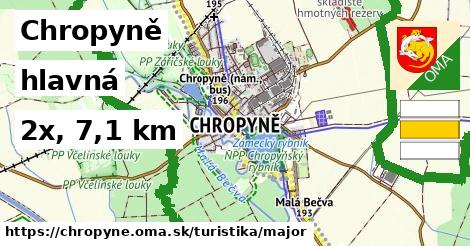 Chropyně Turistické trasy hlavná 