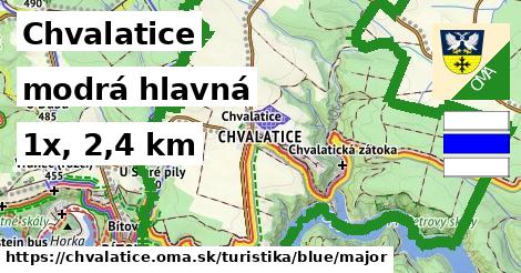 Chvalatice Turistické trasy modrá hlavná