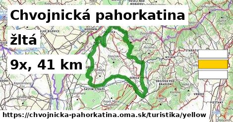 Chvojnická pahorkatina Turistické trasy žltá 