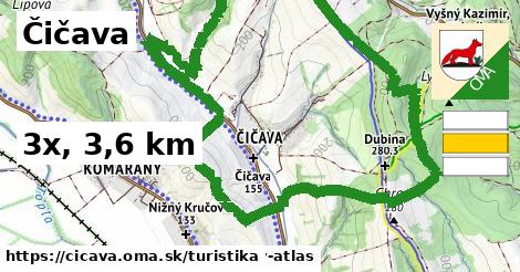 Čičava Turistické trasy  