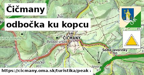 Čičmany Turistické trasy odbočka ku kopcu 