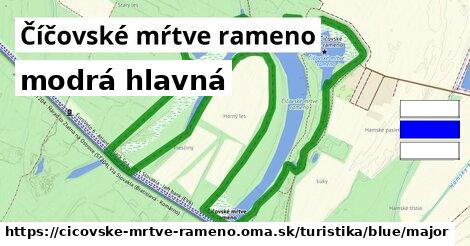 Číčovské mŕtve rameno Turistické trasy modrá hlavná