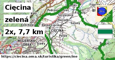 Cięcina Turistické trasy zelená iná