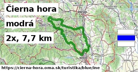 Čierna hora Turistické trasy modrá iná