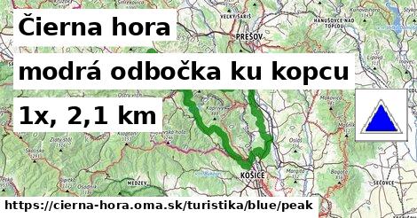 Čierna hora Turistické trasy modrá odbočka ku kopcu
