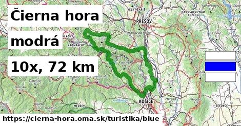 Čierna hora Turistické trasy modrá 