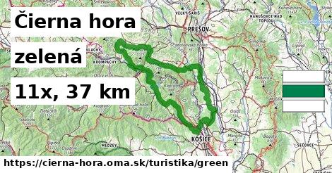 Čierna hora Turistické trasy zelená 